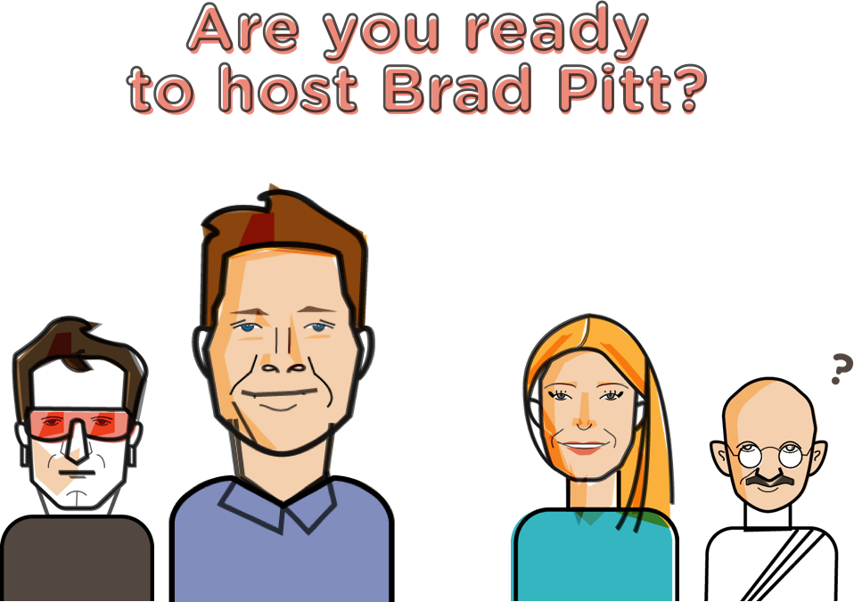 Hosting Brad Pitt Cartoon Characters PNG image