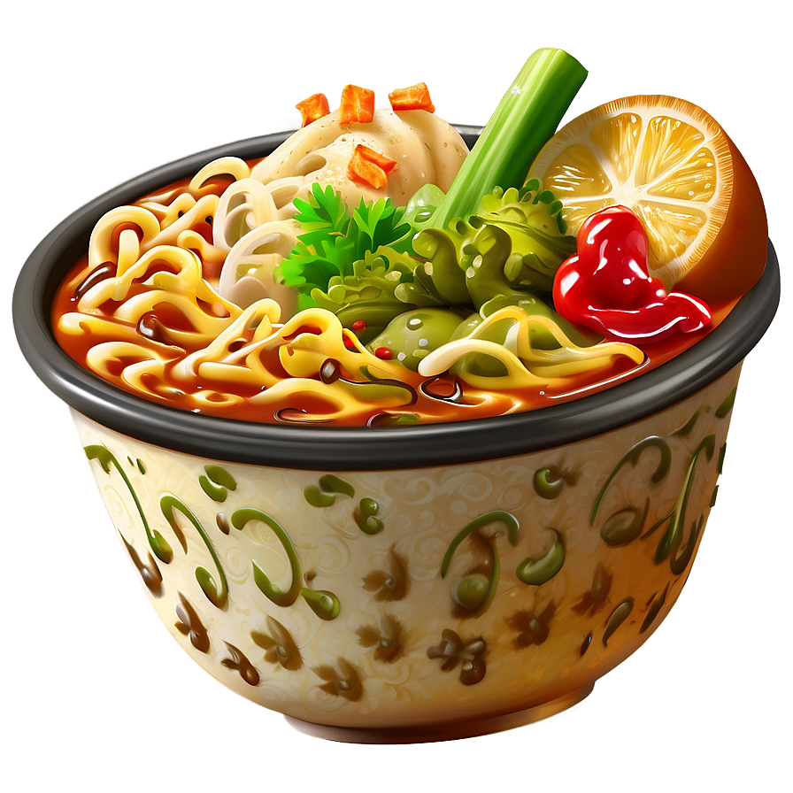 Hot And Spicy Ramen Bowl Png 06212024 PNG image