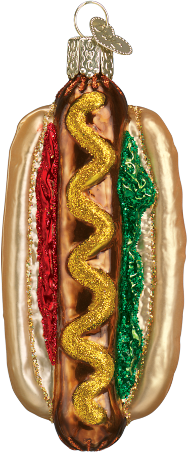 Hot Dog Christmas Ornament PNG image