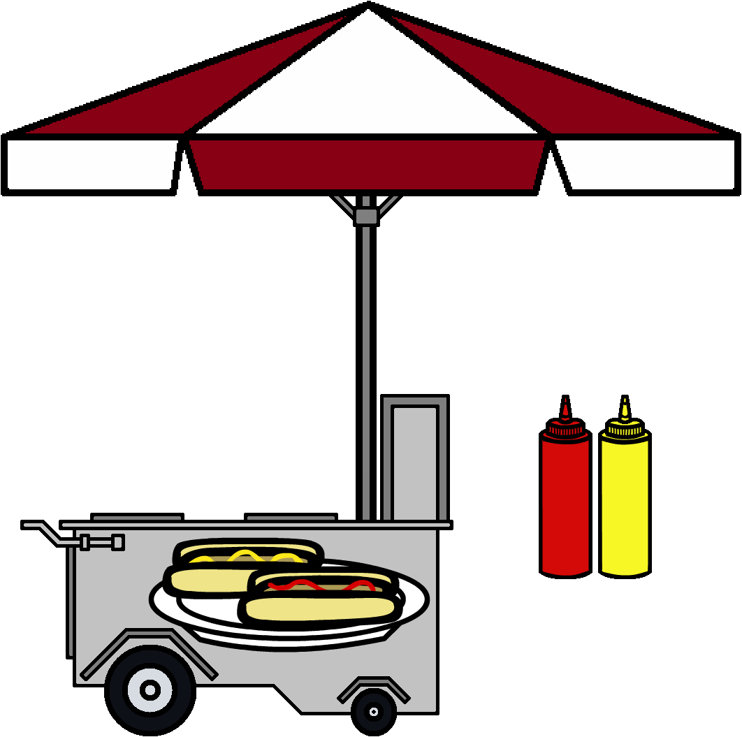 Hot Dog Standwith Condiments PNG image