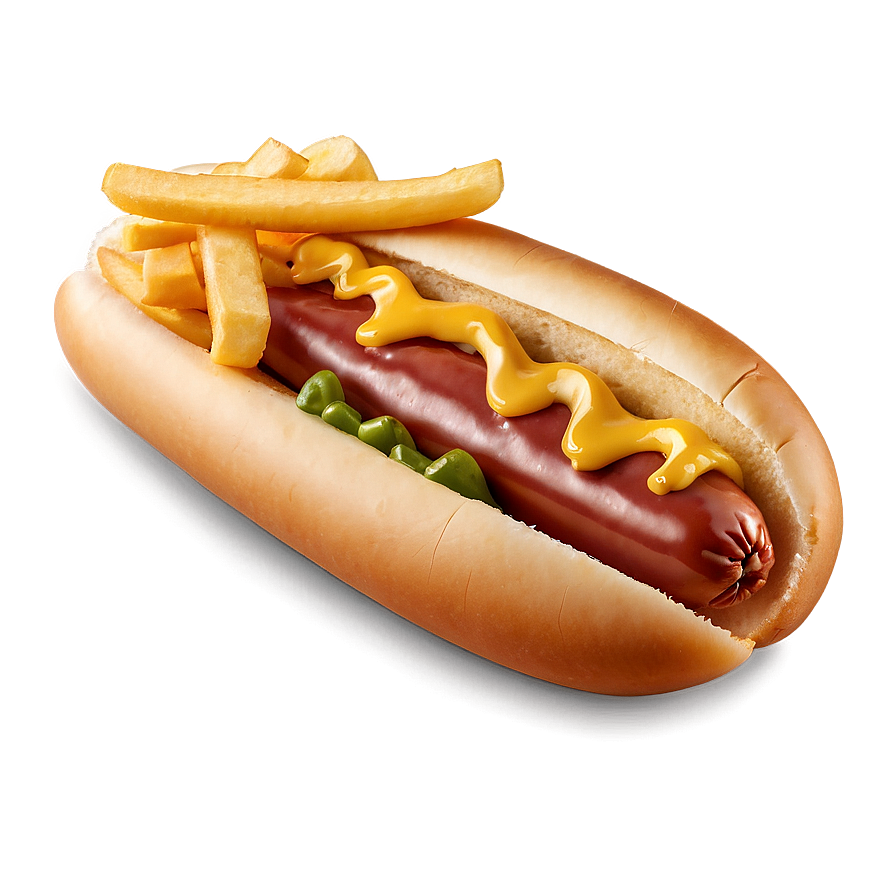 Hot Dog With Fries Png 05232024 PNG image