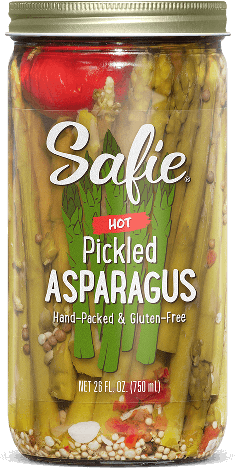 Hot Pickled Asparagus Jar PNG image