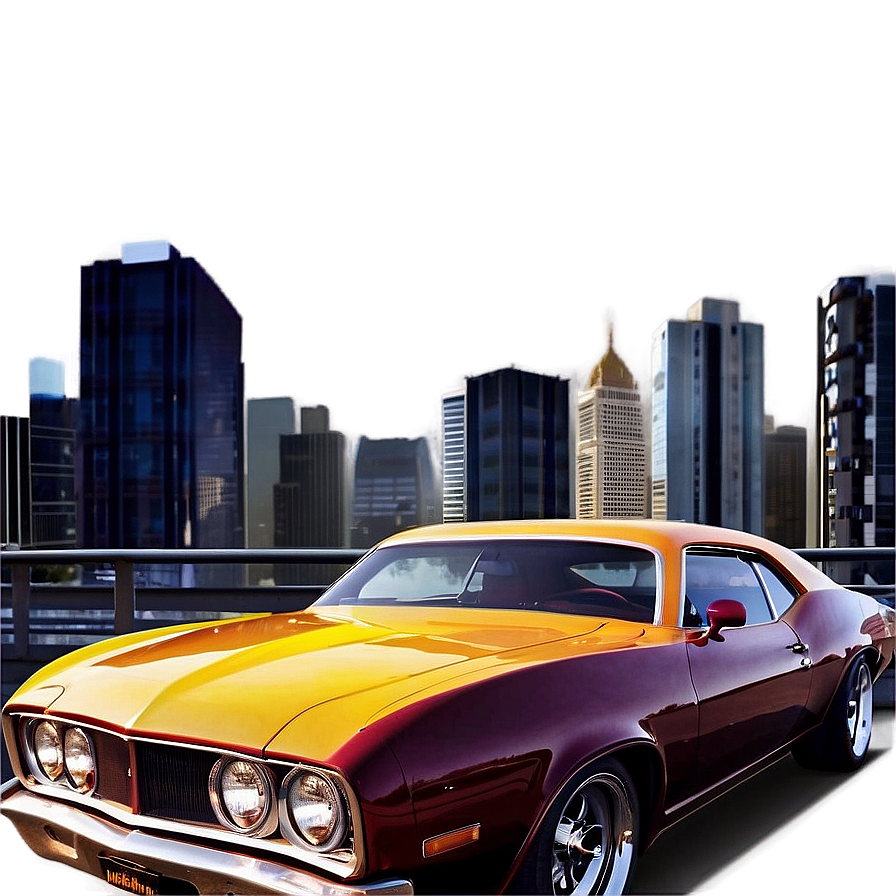 Hot Rod In Cityscape Png Qpk PNG image