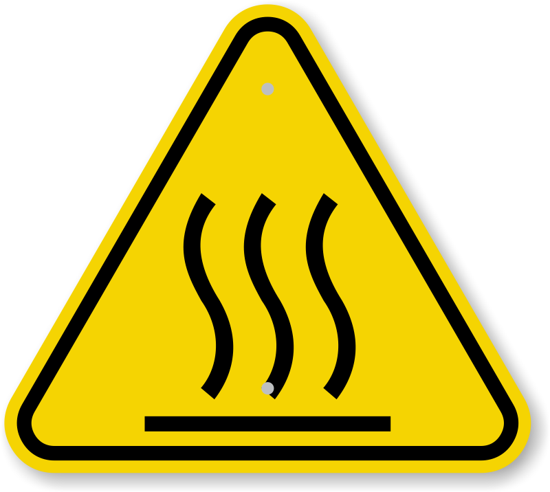 Hot Surface Warning Sign PNG image