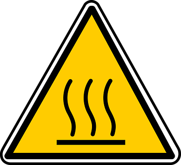 Hot Surface Warning Sign PNG image