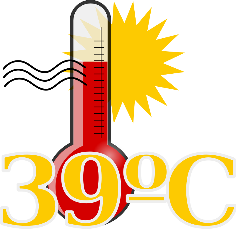 Hot Thermometer39 Degrees Celsius PNG image