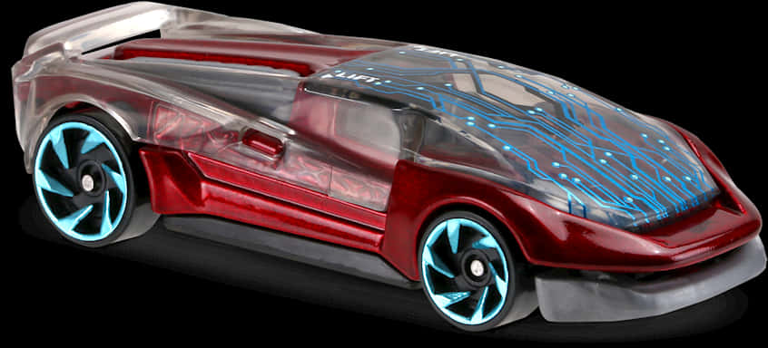 Hot Wheels Futuristic Redand Transparent Car PNG image