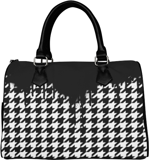 Houndstooth Pattern Handbag PNG image