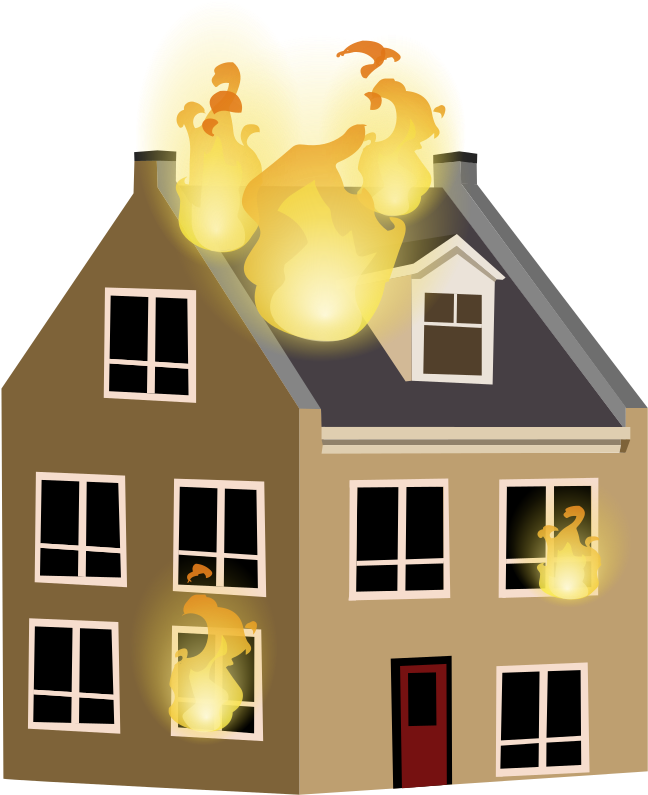 House Fire Illustration PNG image