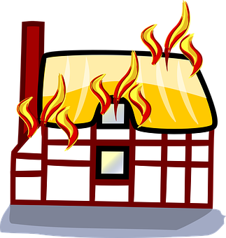 House On Fire Cartoon Illustration PNG image