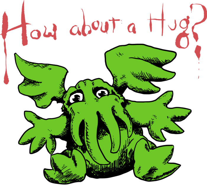 How About A Hug_ Cartoon Cthulhu PNG image