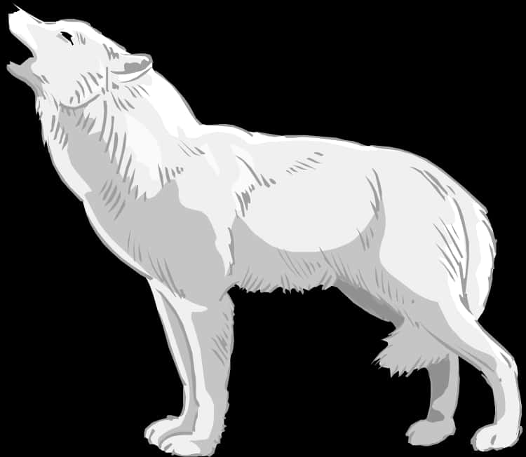 Howling Wolf Vector Illustration PNG image