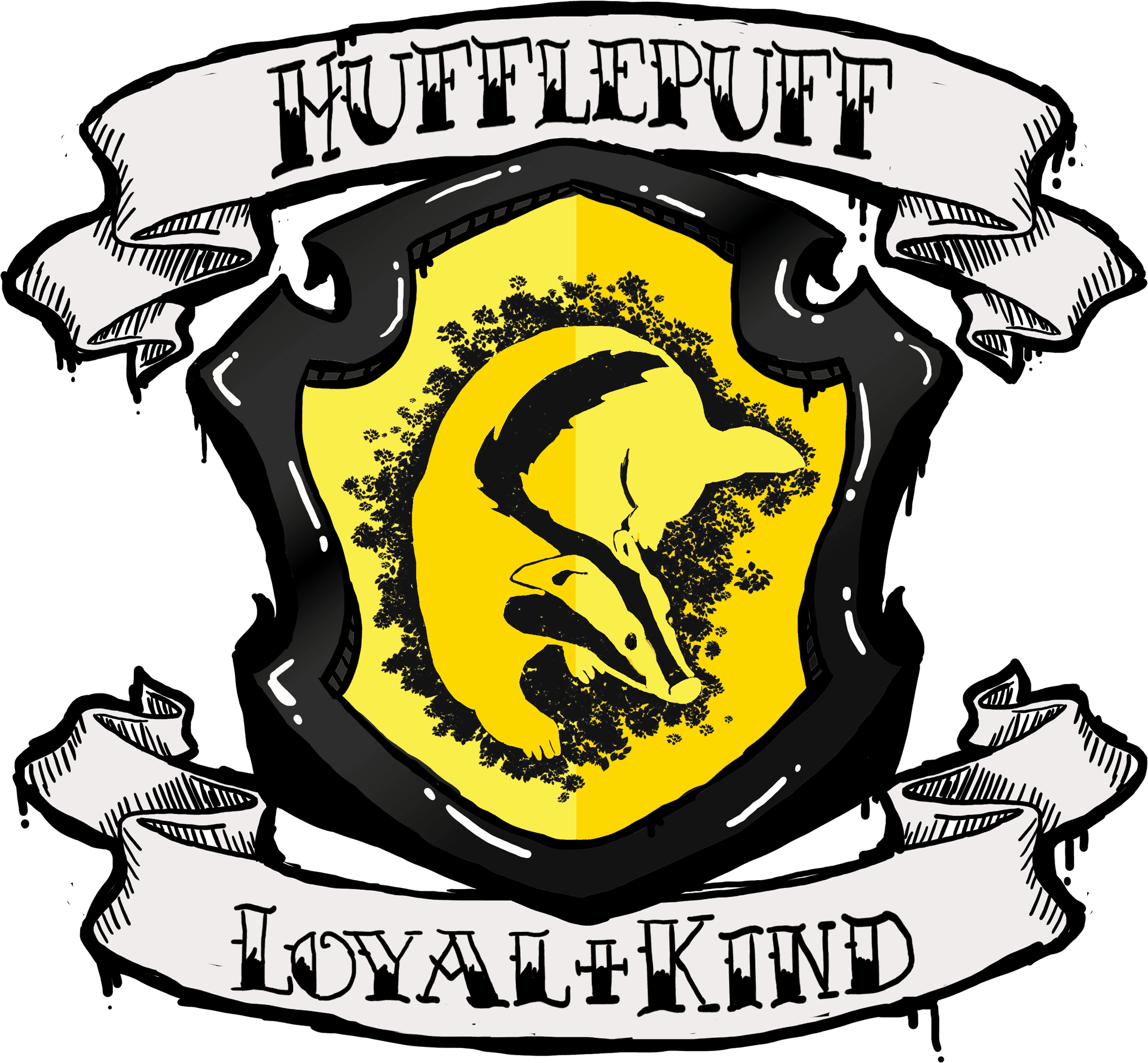 Hufflepuff House Crest Parody PNG image