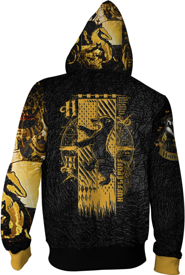 Hufflepuff Themed Hoodie Design PNG image