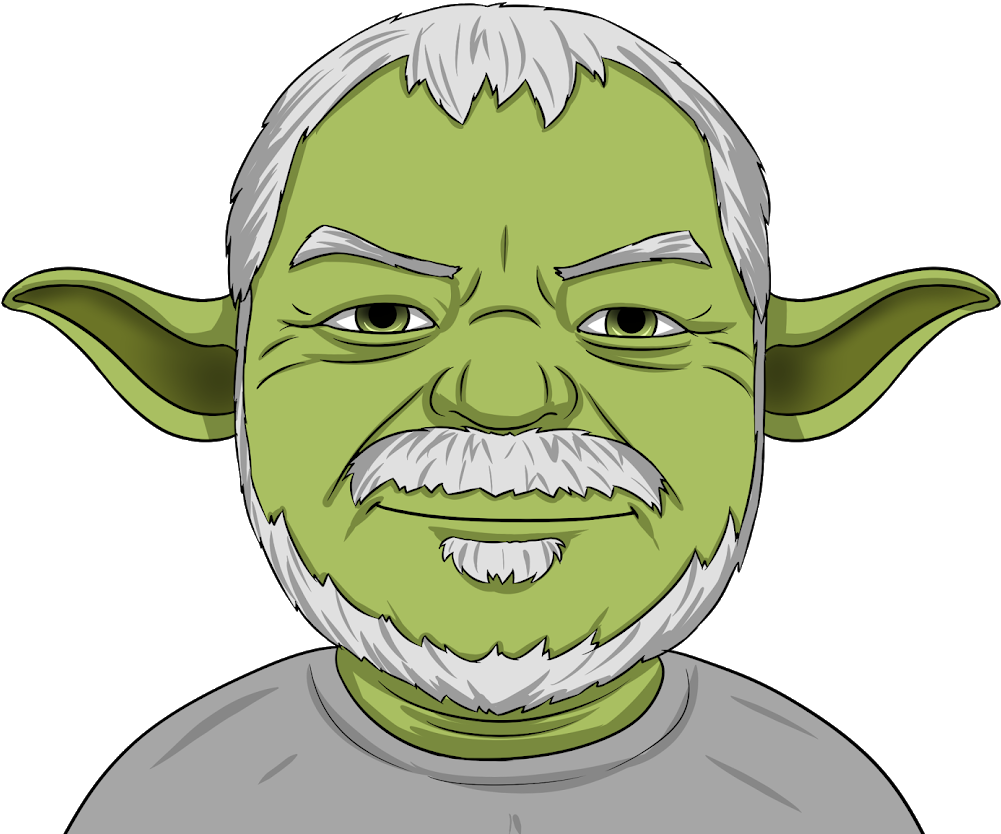 Human Yoda Hybrid Cartoon PNG image