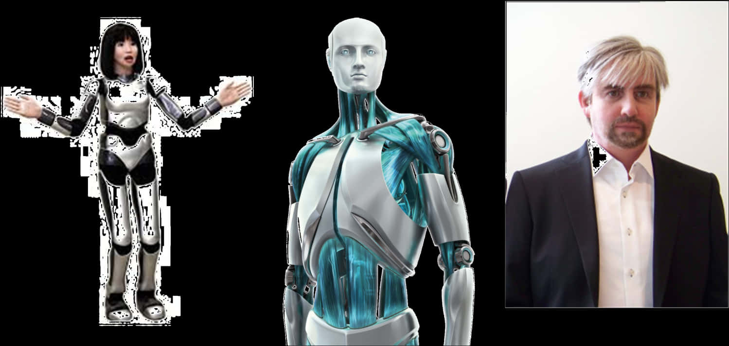 Humanand Robot Comparison PNG image