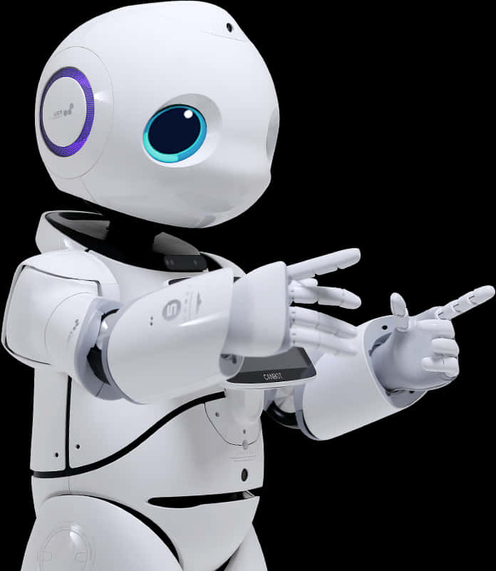 Humanoid Robot Gesturing Pointing PNG image