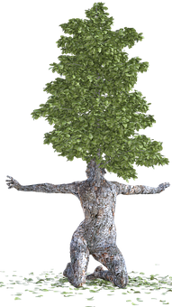 Humanoid Tree Artwork PNG image