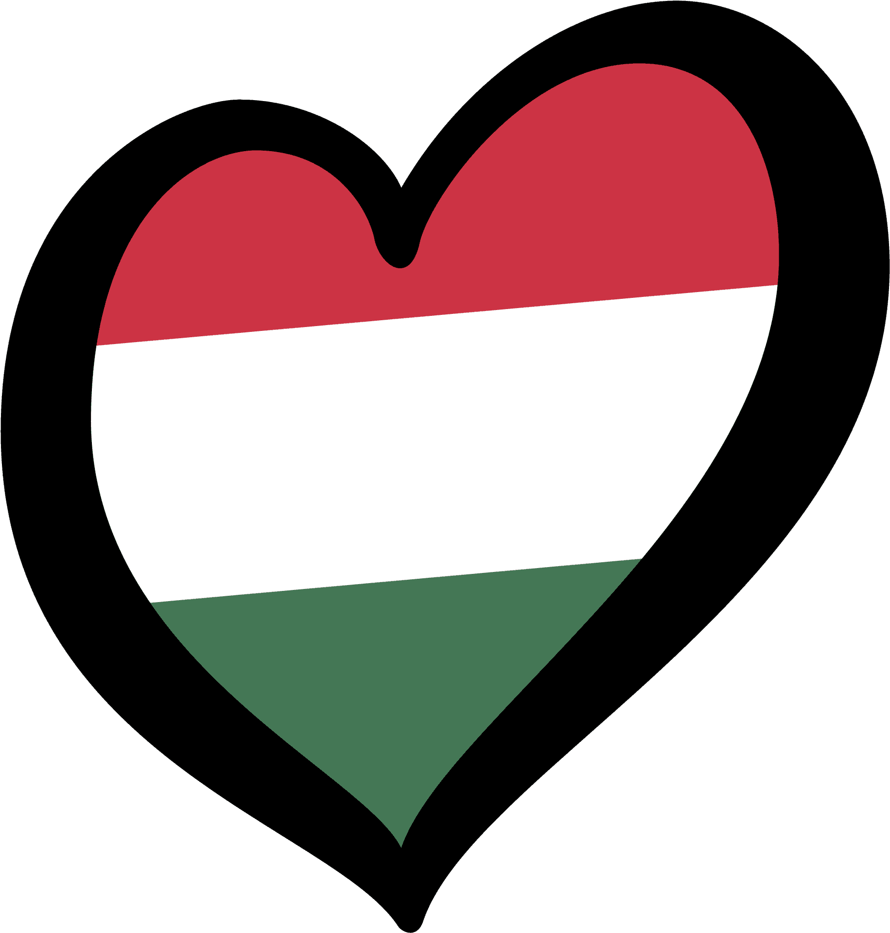 Hungarian Heart Flag Graphic PNG image