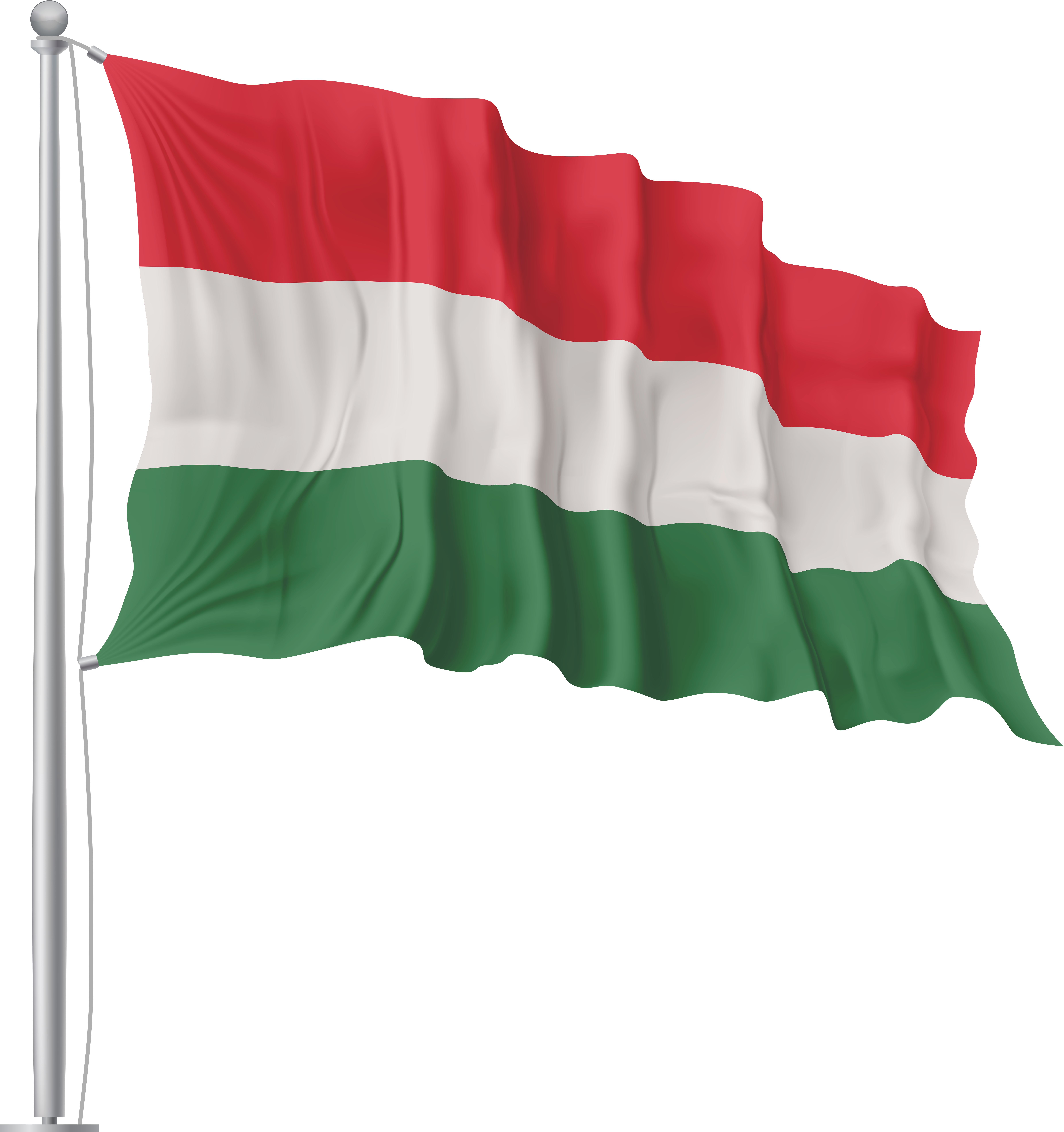 Hungarian National Flag Waving PNG image