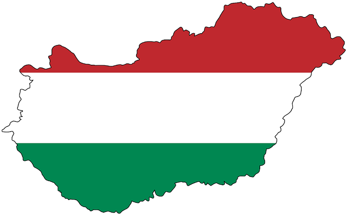Hungary Mapwith Flag Colors PNG image