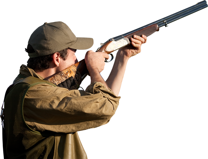 Hunter Aiming Shotgun PNG image