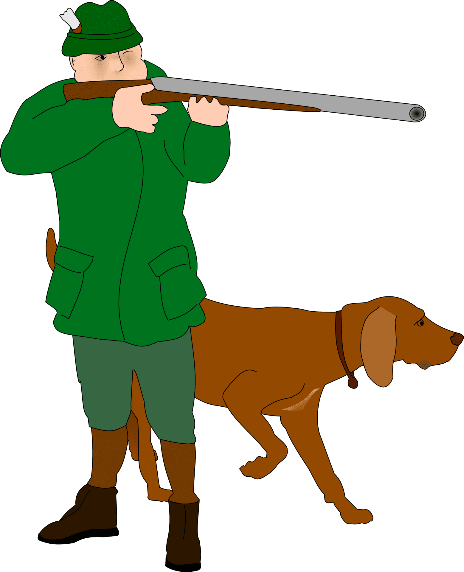 Hunterand Dog Readyfor Hunting PNG image