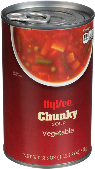 Hy Vee Chunky Vegetable Soup Can PNG image