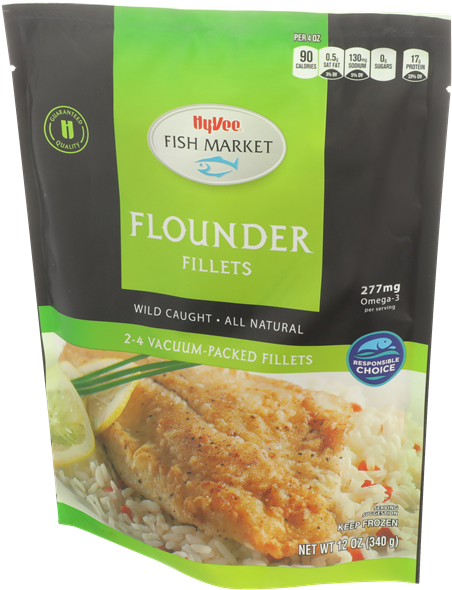 Hy Vee Fish Market Flounder Fillets Package PNG image