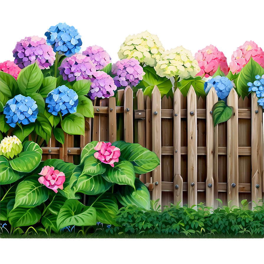 Hydrangea Fence Png Psq74 PNG image