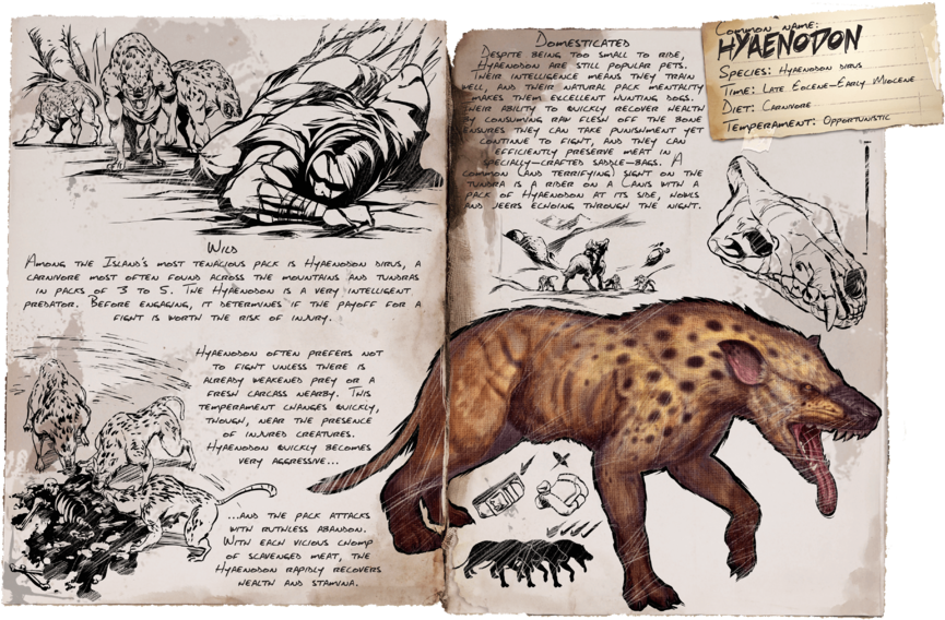 Hyenadon Sketchbook Concept Art PNG image