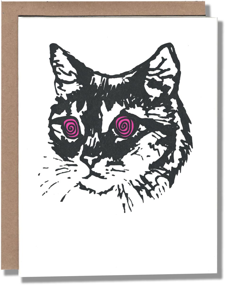 Hypnotic Cat Drawing PNG image