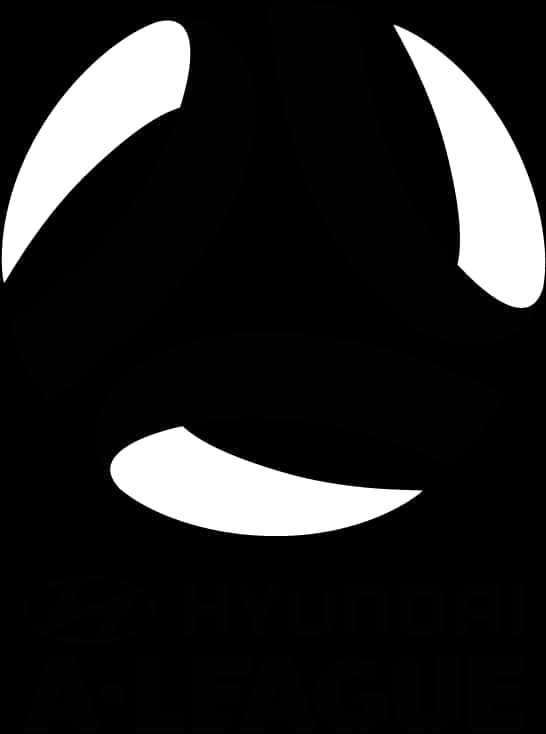 Hyundai A League Logo Blackand White PNG image