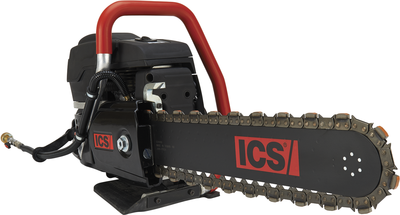 I C S Brand Chainsaw Isolated PNG image