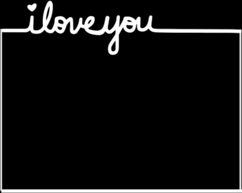 I Love You Handwritten Text Black Background PNG image