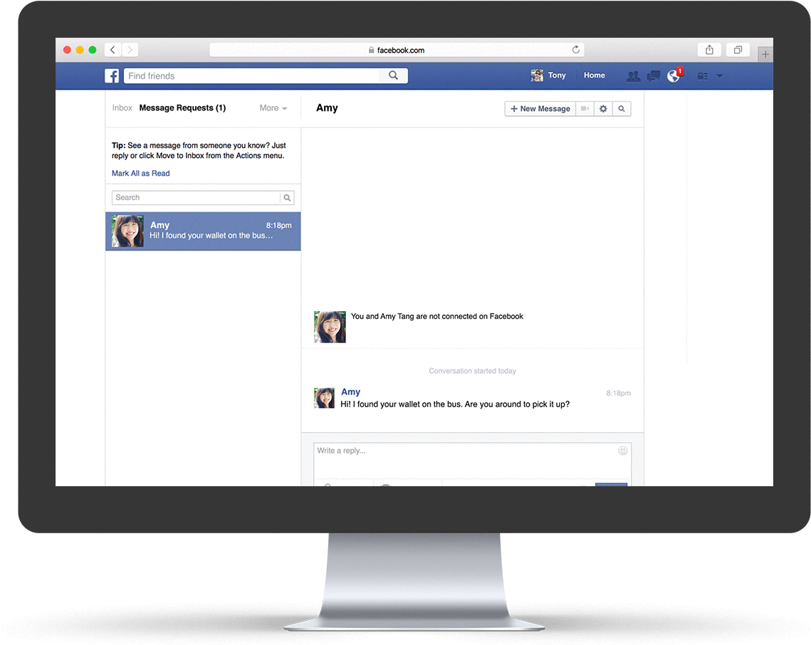 I Mac Facebook Messaging Screen PNG image