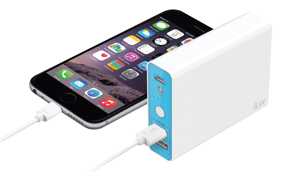 I Phone Chargingwith Portable Battery Pack PNG image