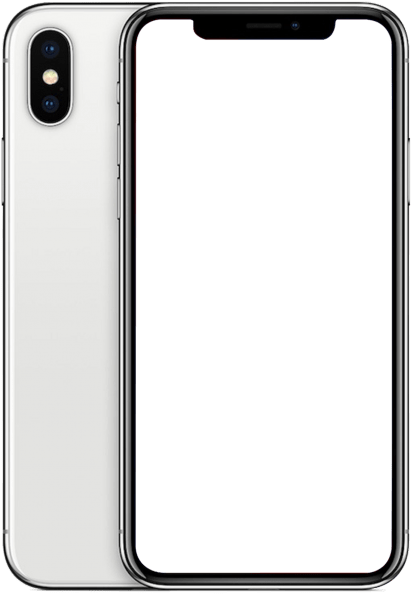 I Phone X Silver Frontand Back PNG image