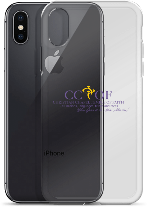 I Phone Xwith Clear Caseand Logo PNG image