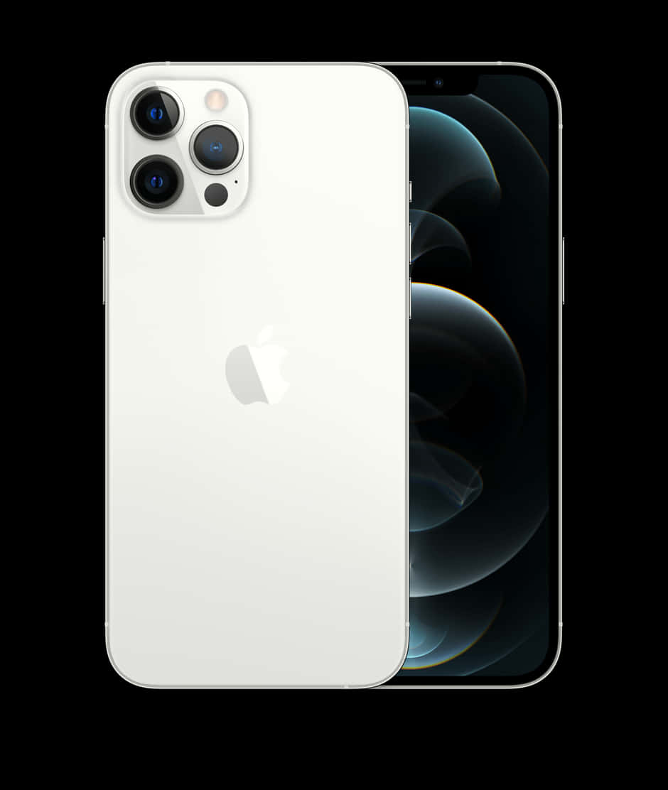 I Phone12 White Backand Front View PNG image