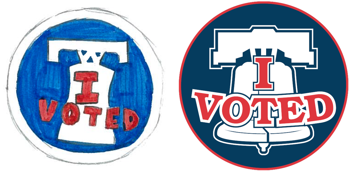 I Voted Stickers Comparison PNG image