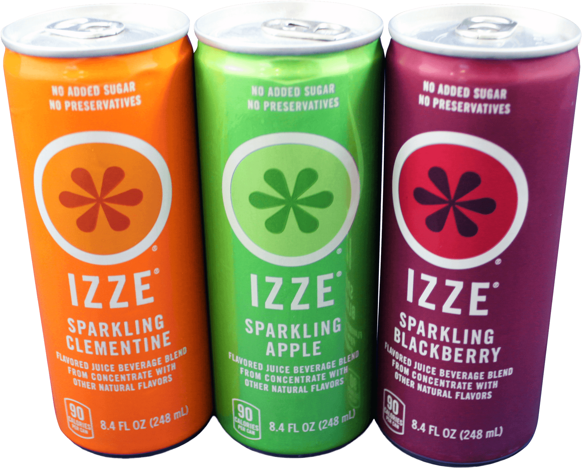 I Z Z E Sparkling Juice Cans Variety PNG image