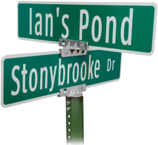 Ians Pond Stonybrooke Dr Street Signs PNG image