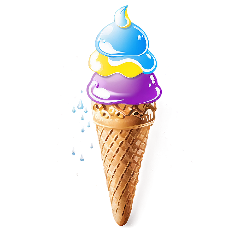 Ice Cream Cone Drip Png Ilq PNG image