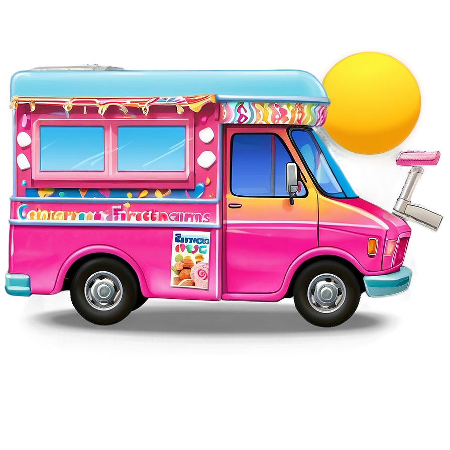 Ice Cream Truck At Sunrise Png Mpd PNG image