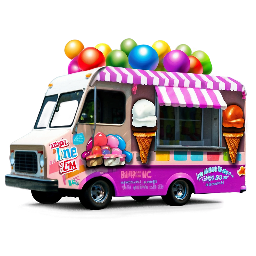 Ice Cream Truck At The Festival Png 06122024 PNG image