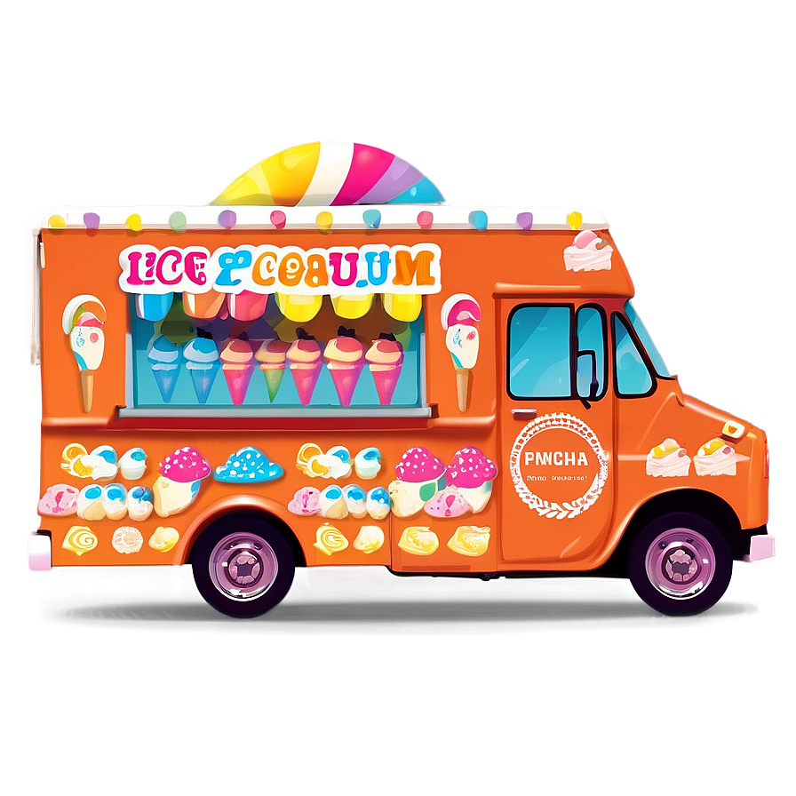 Ice Cream Truck At The Festival Png Mck PNG image