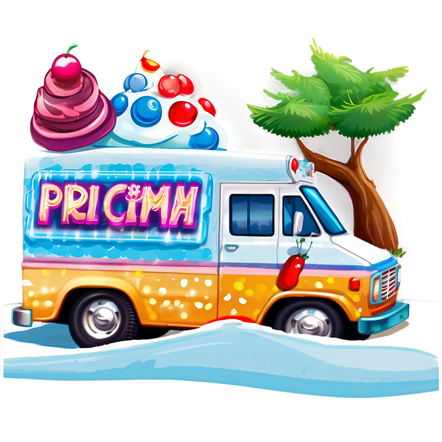 Ice Cream Truck In The Park Png 06122024 PNG image