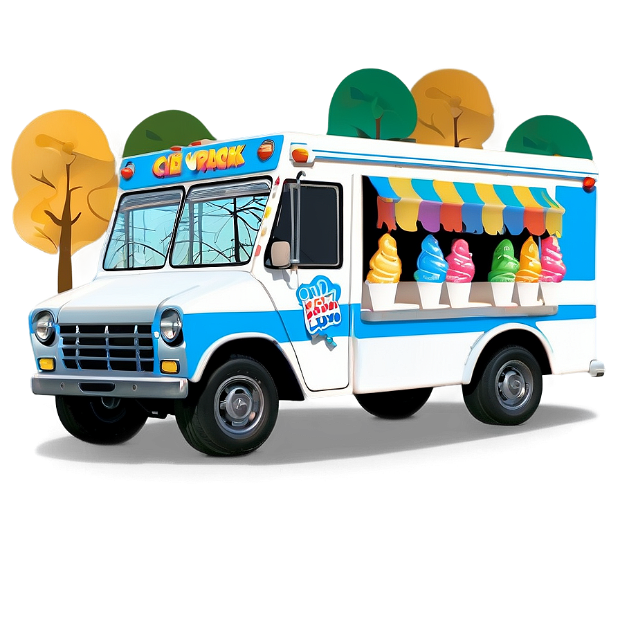 Ice Cream Truck In The Park Png Kns78 PNG image