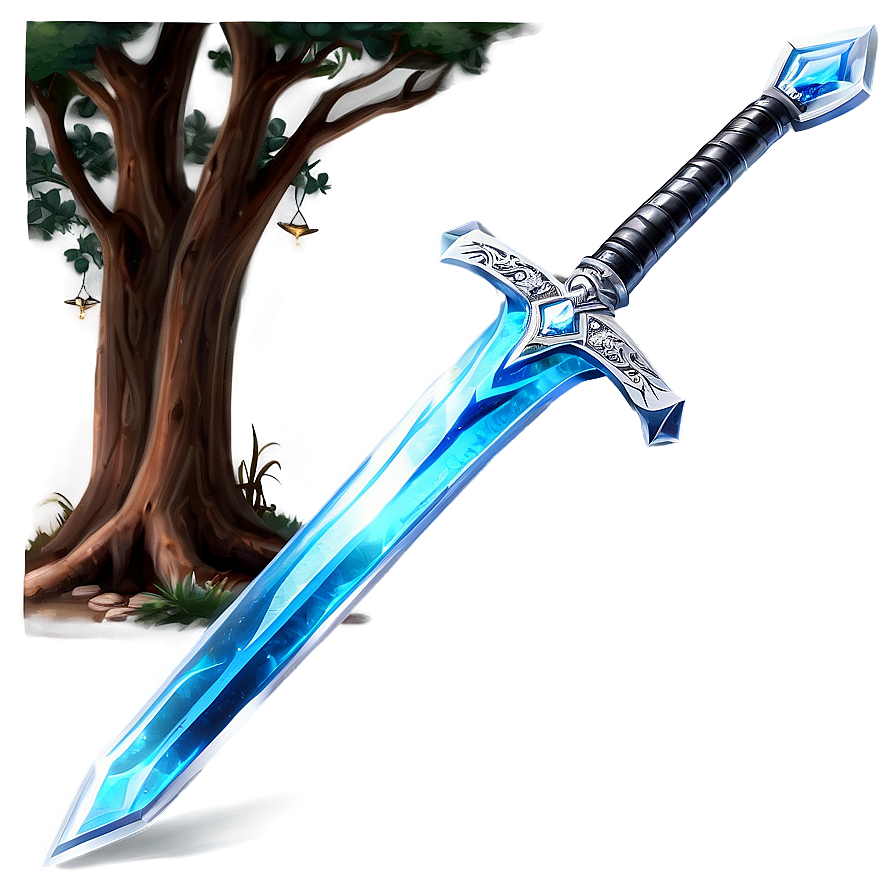 Ice Diamond Sword Png 05252024 PNG image